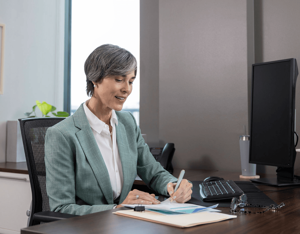 Person working at desk